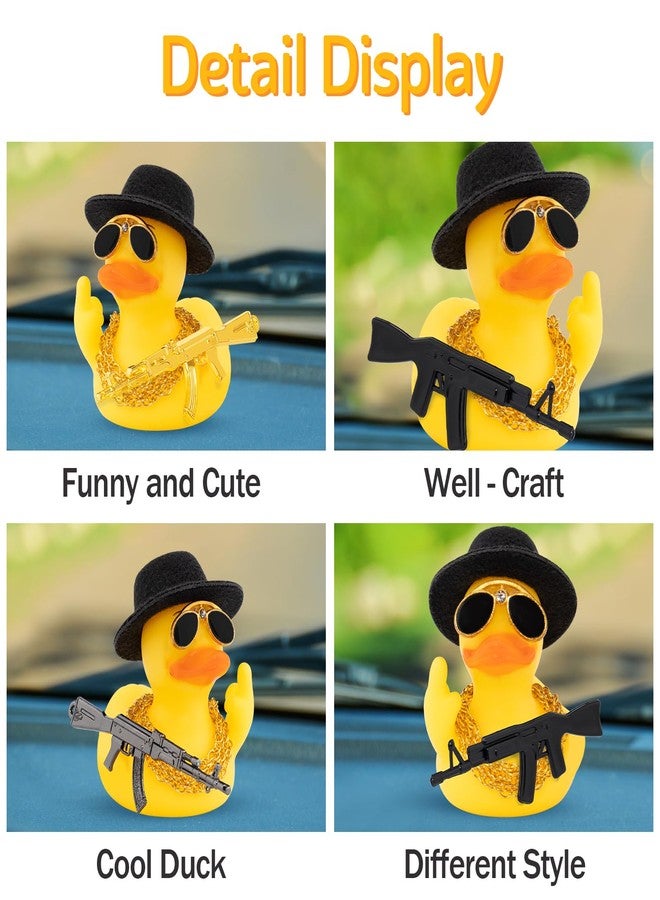 ونوو زينة سيارة على شكل بطة مطاطية من وونو، هدايا مكتبية مضحكة، زينة لوحة القيادة، ديكور مميز، إكسسوارات سيارة مضحكة على شكل بطة، أسود - Image 4